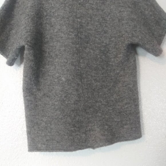 Chico's women's size 1 (M) gray marbled short sleeve wool blend cardigan - Picture 6 of 15